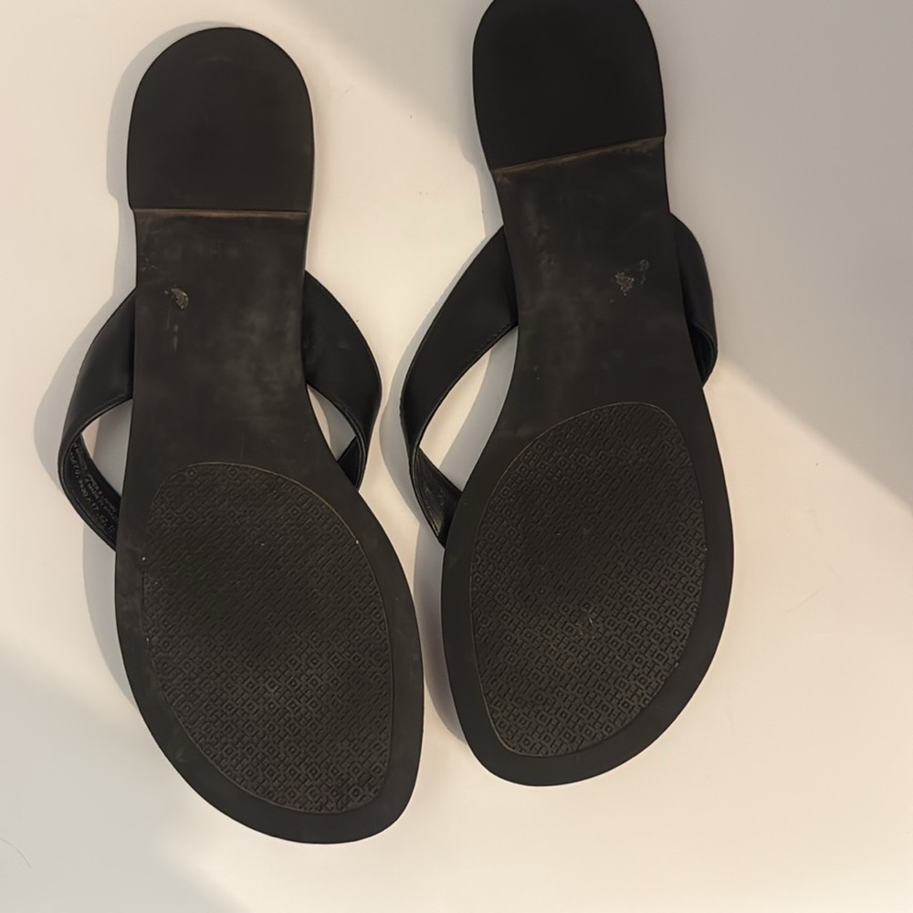 Tory Burch Black and Gold Sandals - Picture 2 of 2
